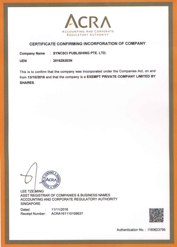 certificate confirming